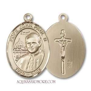  Pope John Paul II Large 14kt Gold Medal Jewelry