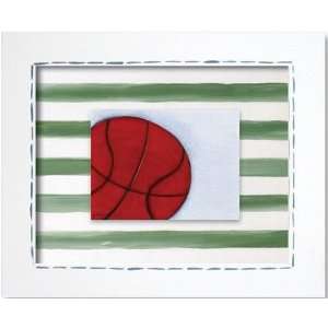   Basketball Framed Giclee Wall Art Color: Green Check: Home & Kitchen