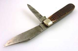 Vintage Case Tested XX Circle C BONE Double Blade Folding Pocket Knife 