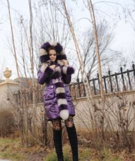   900 2colors big fur hooded long woman warm winter down coat  