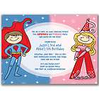 Superhero and Princess Invitations Birthday Party Super
