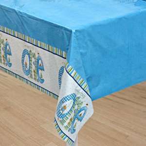   Baby Boys 1st Birthday Table Cover   Blue   The Big One: Toys & Games
