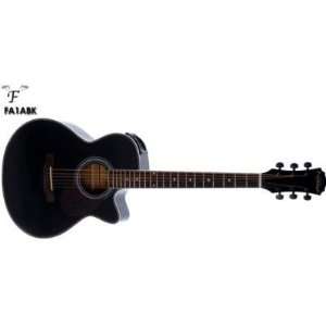   FA1ABK Folk Electro Semi Acoustic Guitar, Black: Musical Instruments