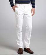 Gucci white cotton twill flat front pants style# 318662101