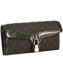 Burberry black quilted nylon and leather padlock wallet   up 