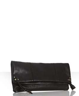 Steve Madden black faux leather fold over clutch