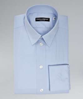 Dolce & Gabbana light blue cotton blend embroidered D&G dress shirt 