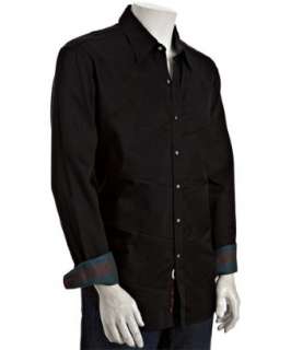 Robert Graham black embroidered cotton Altamont button front shirt 