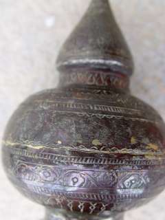 ANTIQUE MIDDLE EAST MIXED COPPER LIDDED BOWL  