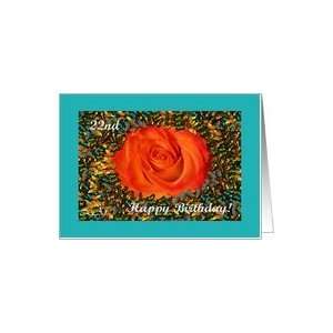  22nd Birthday, Rose and Butterflies Turquoise Card Toys 