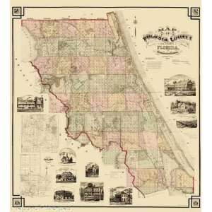 VOLUSIA COUNTY FLORIDA (FL) LANDOWNER MAP BY D.D. ROGERS 1883  