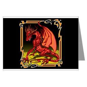  Greeting Card Red Dragon Tapestry 