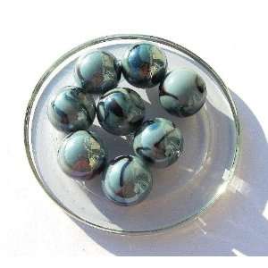  2 Larges Marbles   Marble GRIS BLEU   Glass Marble 