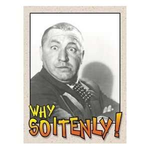 TIN SIGN NOSTALGIC ~ THREE STOOGES CURLY ~ WHY SOITENLY!:  