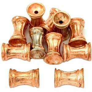 Hourglass Tube Beads Copper Plated New 11mm Approx 12:  