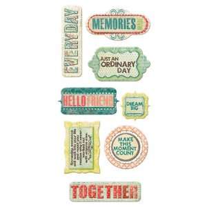   Layered Chipboard with Glitter Accents   Words: Arts, Crafts & Sewing
