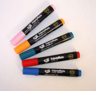 FabricMate Chisel Tip Fabric Markers Multiple Colors  