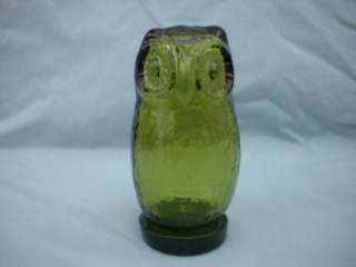 UNIQUE HANDCRAFTED GREEN GLASS OWL MAKER ?  
