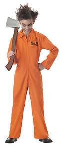   Boys Child County Prison Orange Jail Jumpsuit Costume  