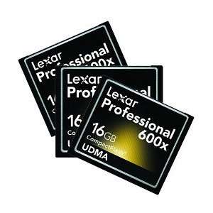  Lexar 16 GB Professional UDMA 600X CompactFlash Triple 