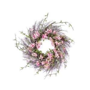  Pack of 2 Sweet Spring Pink Hydrangea & Twig Silk Flower 