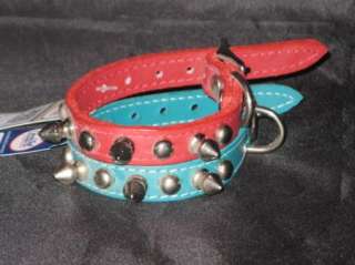 OMNIPET Leather Studded Dog Collar NWT Choose SZ/Color  