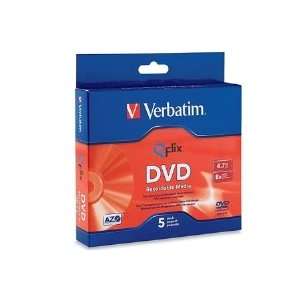   Verbatim 96747 4.7GB 8X Qflix Media DVD R (5pk Slim Case) Electronics