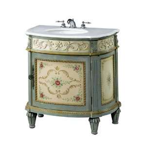  Amalia 37w Single Sink Cabinet With White Granite Top 