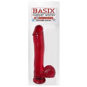  Basix Rubber Works   10 Dong with Suction Cup   Red 