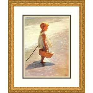   Young Girl on the Beach by I. Davidi   Framed Artwork: Home & Kitchen