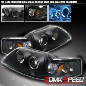  99 04 Ford Mustang Halo Black Projector Headlights 00 