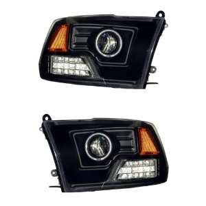   09 UP PROJECTOR HEADLIGHT HALO LED BLACK AMBER (CCFL) NEW: Automotive