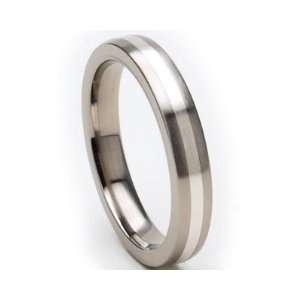   3mm Titanium Ring, Sterling Silver Inlay, Free Jewelry Sizing 4 17
