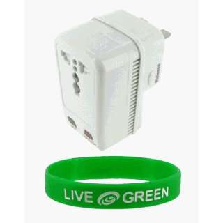   Travel Charger Adapter with Built in USB Charger   White: Electronics