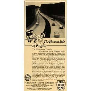  1953 Ad Pennsylvania Turnpike Delaware Valley Vintage 
