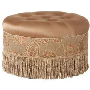    Alamosa Round Ottoman with Cord and Bullion