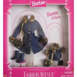  Barbie & Kelly Matchin Fashion Avenue DENIM COATS w FAUX 