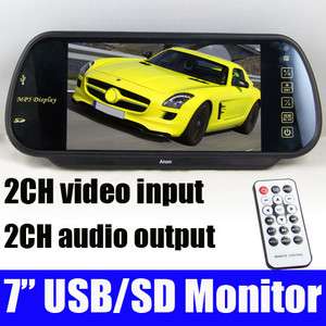 Car Rearview Mirror 2CH Video Monitor/MP5 Media Player for Backup 