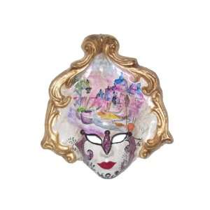   Paper Mache Watercolor Venetian Decorative Wall Mask: Home & Kitchen
