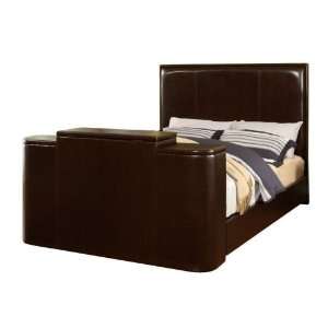  Spencer Brown Queen Bed with TV Lift: Home & Kitchen