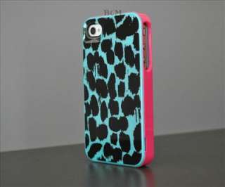 Deluxe Stylish Blue Leopard fashionable 3in1 Case Cover For iphone 4 
