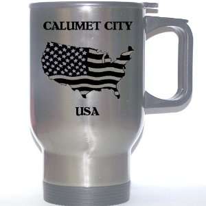  US Flag   Calumet City, Illinois (IL) Stainless Steel Mug 