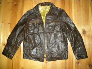 1980s Mens Unknown Brand Leather Jacket est sz 40/42  