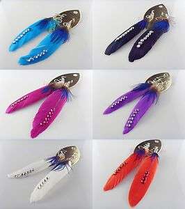 Wholesale 120pairs colored fashion classic feather earrings jewelry 