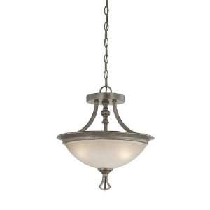   Warm Bronze Convertible Pendant with Creamy Etched Glass Shade 26843
