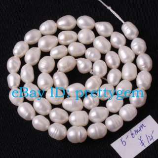 6MM WHITE CULTURED FRESHWATER PEARL BEADS STRAND 15  