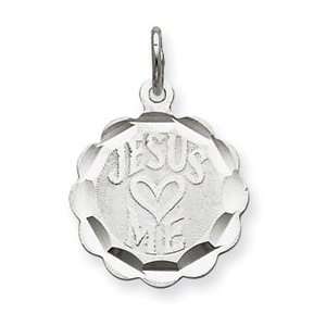  Sterling Silver Jesus Loves Me Disc Charm: Jewelry
