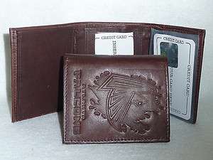 WASHINGTON REDSKINS Leather TriFold Wallet NEW dkbr z ins  