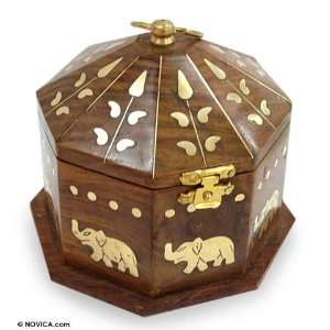 Brass inlay jewelry box, Elephant Kiosk  Home & Kitchen