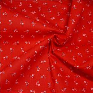 Vintage Peter Pan Red & White Calico Cotton Fabric 1 Yd 10  